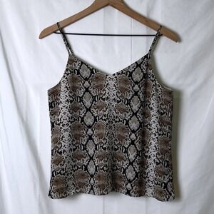 Banana Republic Snake Print Cami Top V Neck Womens Size XS Cropped Statement
